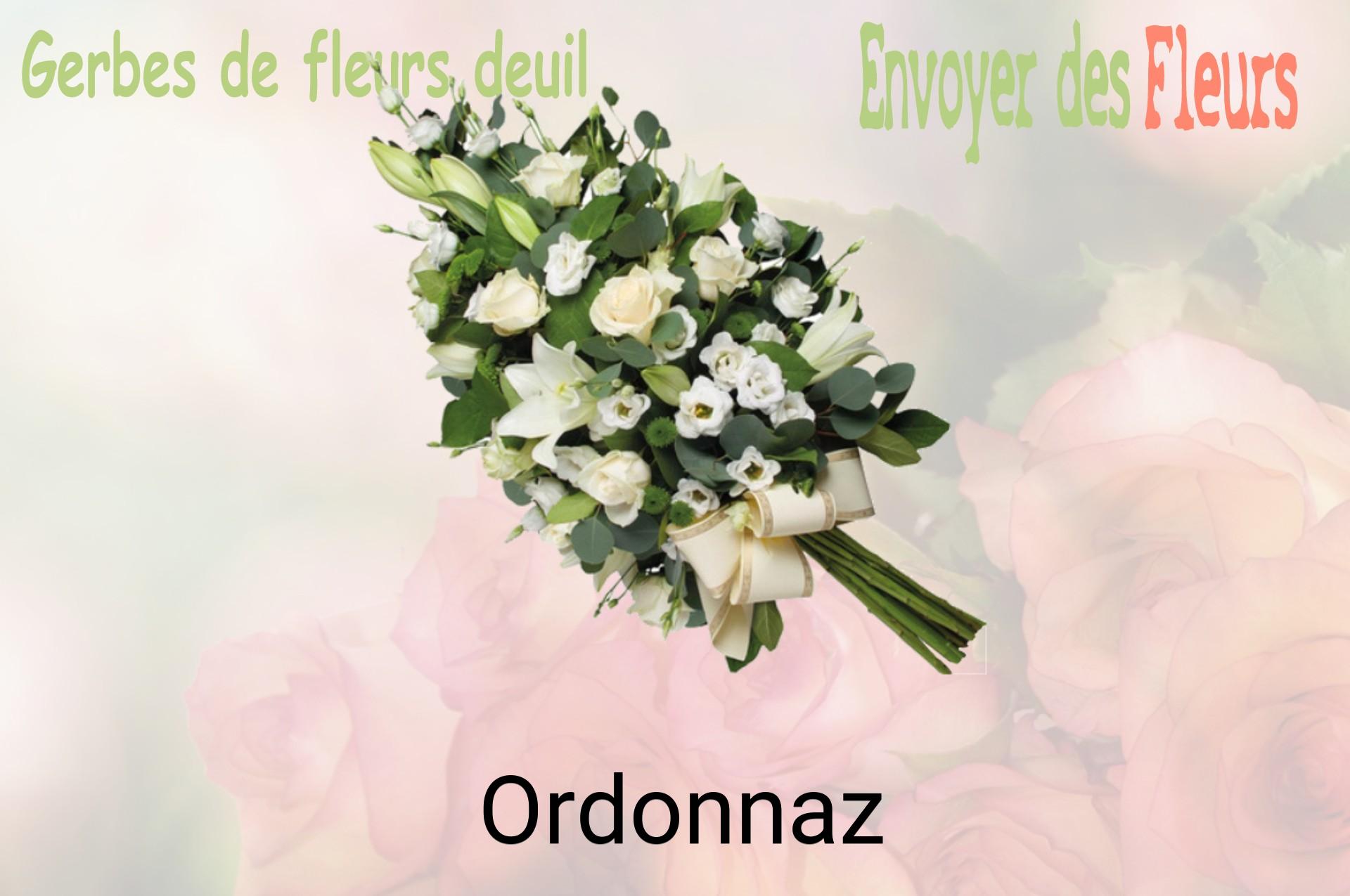 Gerbe de fleurs de deuil livrée à Ordonnaz